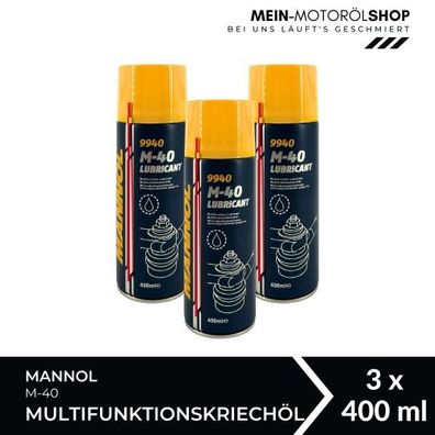 Mannol M-40 Lubricant Multifunktionskriechöl Universalöl 3x400 ML