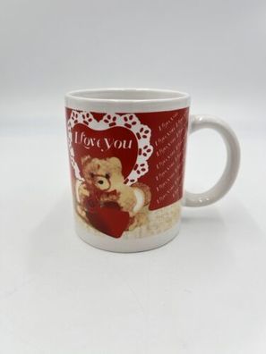 Tasse I love you Bär Tasse Bärchen Kaffee Tee Porzellan Niedlich Süß Kinder