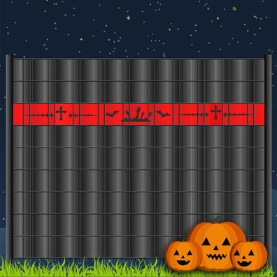 zaun|zu Premium Sichtschutzstreifen mit Motiv "Halloween Graveyard"