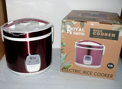 Royal Swiss Reiskocher Gemüse Dampf Garer Schnell Kochtopf 2,8L 1000W Purple