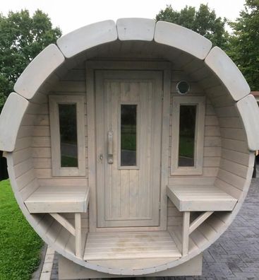 Fasssauna Holz Sauna Gartensauna Campingfass Saunafass 3,5m Holzsauna