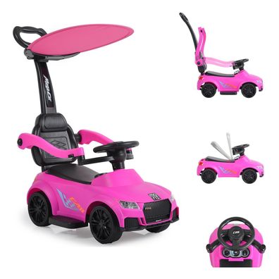 B-Ware Moni Rutschauto, Victory 2 in 1 Rutscher mit Griff Lehne Fußstütze pink