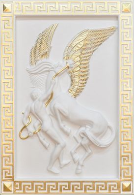 Pegasus Wandrelief Antik Stil Relief Wand Gemälde Antike Handarbeit Bild Pferd