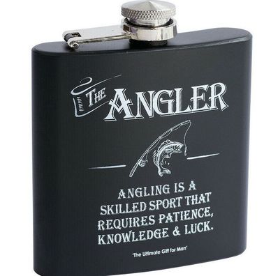 Angler Flachmann - das ideale Geschenk ! im Geschenk Etui -- Edelstahl