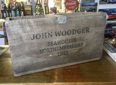 John Woodger Scallops - Deco Holzkiste - Shabby Retro Style 30x14x16 mit Griff