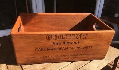 Goltint Pure Almond Cake Marzipan Deco Holzkiste - Retro Style ca. 13x20x32