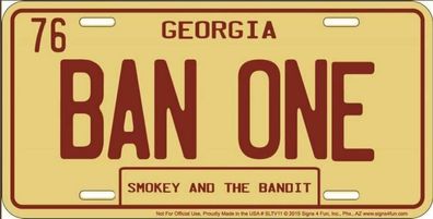 US Nummernschild Smokey Bandit 1 - 30x15 cm BAN ONE Trans AM