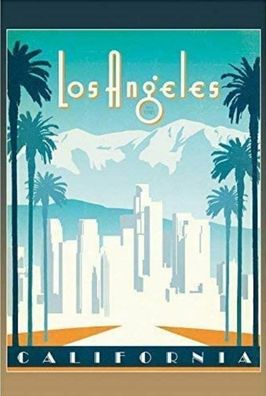 Blechschild 20x30 cm: Los Angeles California - Art Deco