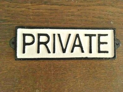 Gusseisernes Schild "Private" 16 x 5,5 cm