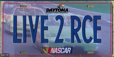 US Nummernschild LIVE 2 RCE Nascar Daytona Speedway - 30x15 cm Live to race