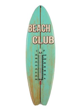 Blech Thermometer 37x11 cm Beach Club Surfboard Tiki Bar innen + aussen