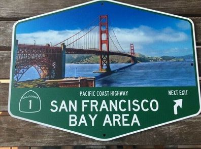 Metallschild Pacific Coast Highway San Francisco Golden Gate Bridge 29x22 Hwy 1