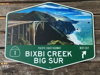 Metallschild Pacific Coast Highway Bixbi Creek Bridge Big Sur 29x22cm California