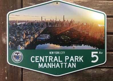 Metallschild New York Central Park 29x22 Manhattan Big Apple (Gr. 28,5x22 cm)