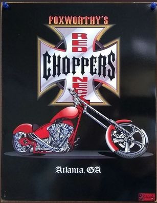 USA Blechschild 31x40 Foxworthy Choppers Atlanta Red Neck Eisernes Kreuz