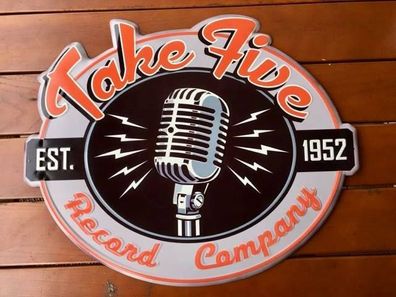 XXL Blechschild: Take Five Record Company est. 1952 - 60 x 50 cm Micro Take 5