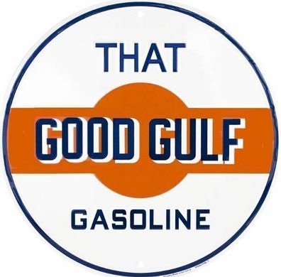 That Good GULF - Gasoline US Schild rund - 12 inch / ca. 30 cm Racing