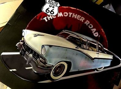 Deco Schild Route US 66- The Mother Road - Oldtimer- ca. 50 x 35 cm