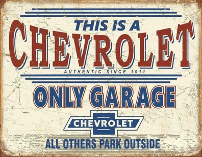 US Schild ca. 30 x 40 cm Chevy Chevrolet only Garage