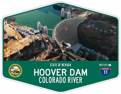 Metallschild State of Nevada - Hoover Dam 29x22 cm Colorado River (Gr. 28,5x22 cm)