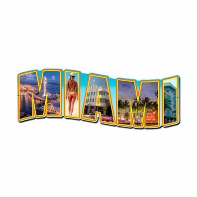 USA XXL US Schild: MIAMI - 25 x 61 cm Postkarte Schriftzug Florida
