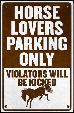 US Blechschild Horse Lovers parking only ca. 20x30 cm (Gr. 20x30 cm)