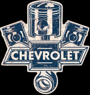 XXL Blechschild: Chevrolet Pistons V8 Kolben Größe ca. 60x60 cm (Gr. 80x39)