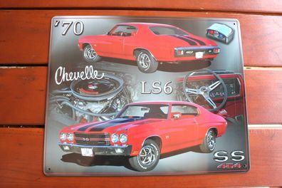 Blechschild ca 30 x 38 cm Chevrolet Chevelle SS 1970 V8 Muscle Car