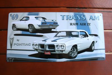 Blechschild ca 48x25 cm Pontiac Trans AM Firebird 1969 - Panorama