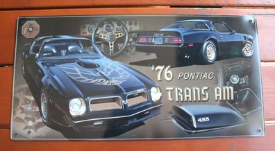 Blechschild ca 48x25 cm Pontiac Trans AM Firebird 1976 - Panorama