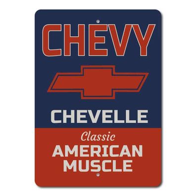 US Schild Chevrolet Chevelle American Muscle 25x35 cm V8 Big Block Muscle Car