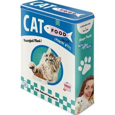 Cat Food perfect Meal Vorratsdose XL Blechdose Küche Camping 26x19x8,5cm