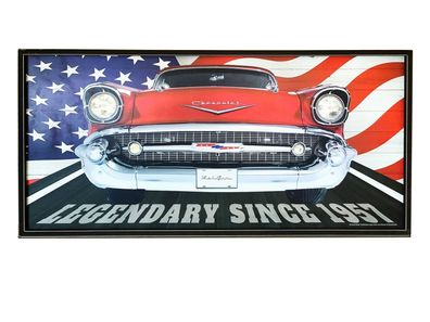 XXL Holzschild Chevrolet Bel Air - Legendary since 1957 - 120 x 58 cm