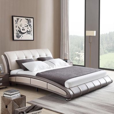 Design Leder Bett Polster Doppel Hotel Betten Schlaf Zimmer Ehe 180x200 cm Luxus