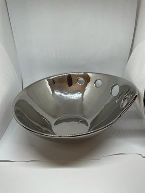 Gilde dekorative Schale silber H:14 cm D: 29 cm