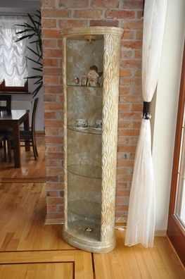 XXL Medusa Antik Stil Vitrine Bar Boden Vase Schrank Vintrinen Säule 181cm Neu