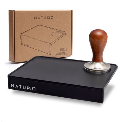 NATUMO Tampermatte Barista (21x15x3cm) Anti-Rutsch Silikon Tamper Matte mit Kanten