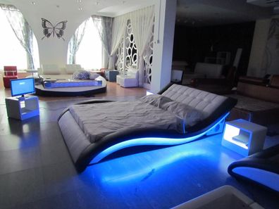 Luxus Bett Design Betten Digital USB Schlafzimmer Möbel Leder Doppel Hotel Sound