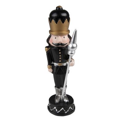 Clayre & Eef Figur Nussknacker 23 cm Schwarz Polyresin (Gr. 7x7x23 cm)