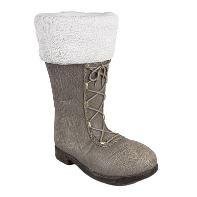 Clayre & Eef Weihnachtsdekorationsfigur Stiefel 37x23x43 cm Grau Keramikmaterial