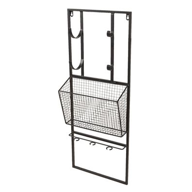 Clayre & Eef Weinregal 32x12x82 cm Schwarz Eisen (Gr. 32x12x82 cm)