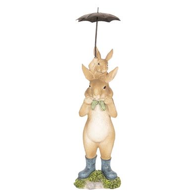 Clayre & Eef Figur Kaninchen 8x7x25 cm Braun Polyresin (Gr. 8x7x25 cm)