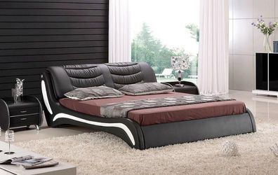 Designer Bett Schlafzimmer Betten Leder Hotel Luxus Polster Italienische Möbel