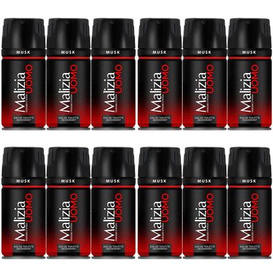 Malizia UOMO MUSK - deodorant EdT 12x 150ml