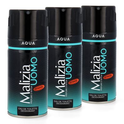 Malizia UOMO AQUA - deodorant EdT 3x 150ml