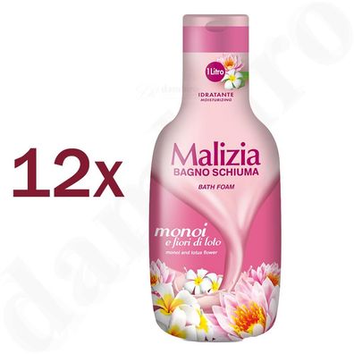 Malizia MONOI & Fior di Loto Badeschaum 12x 1000ml Lotusblüte