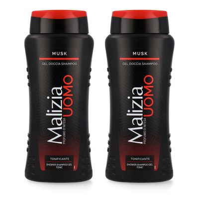 Malizia UOMO MUSK Moschus Duschgel & Shampoo 2x 250ml