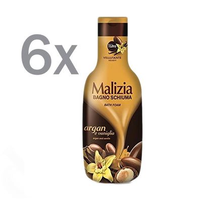 Malizia Badeschaum Argan & Vanille bathfoam 6x 1000 ml nutritiv und pflegend