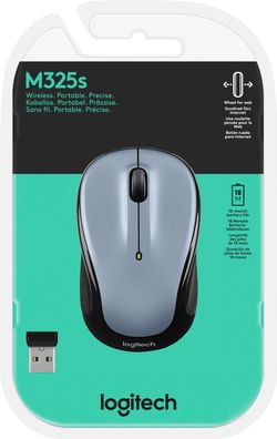 Logitech Maus M325s, Wireless, Light Silver