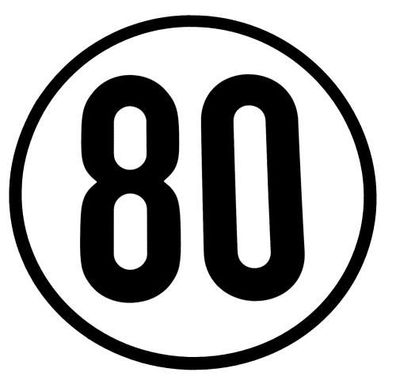 Geschwindigkeitsschild 80 km/h